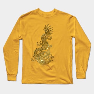 Golden Chinese Dragon Long Sleeve T-Shirt